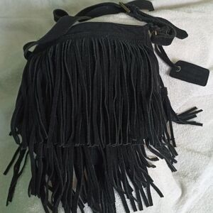 Mossimo Supply Co Black Fringe Crossbody Bag